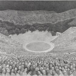 Dionisis KAVALLIERATOS ,"Everyone plays their role", 2019, Pencil on paper, 97 x 113 cm