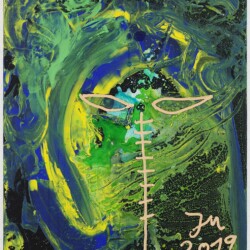 "HALLO AGAIN: KNACKO DOBLÉ (ABRIDGED)" 2019, Oil and acrylic on canvas, 120,5 x 100,3 x 3,3 cm