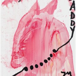 "DER GOLDENE SAALSCHUSS "KUNST"!", 2019, Acrylic on canvas, 100,4 x 80,2 x 3,3 cm