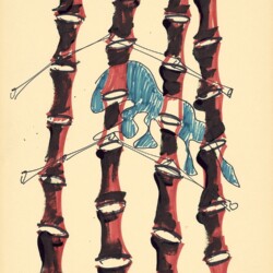 Mario MERZ, Untitled, 1990, Mixed media on paper, 56 x 42 cm
