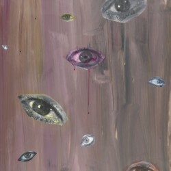 Tony OURSLER, "Paranothing 30's/70's Pink", 2005, MIxed media on paper, 61 x 46 cm