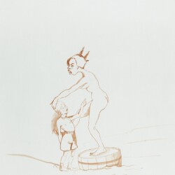 detail from: Kara WALKER, Untitled, 1995, Sepia on paper, 30,5 x 23 cm